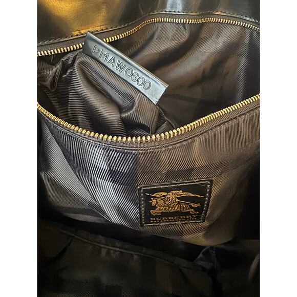 Burberry Prosum Quilted Nylon Black Leather Gold Hardware Tote - Picture 12 of 12